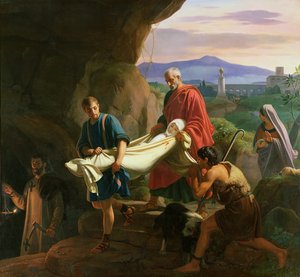 Begravelse av en ung martyr i katakombene i Roma, 1847